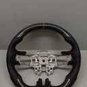 TESFEEL Real Carbon Fiber Steering Wheel for Ford Mustang 2018-2023, D-Shape Flat Bottom, Premium Nappa Leather with Red Stripe & Hand-Stitching, for EcoBoost/GT/Shelby GT350&GT350R