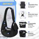 SlowTon Dog Carrier Sling - Thick Padded Shoulder Strap Adjustable Dog Carriers for Small Dogs, Puppy Carrier Purse for Pet Cat with Front Zipper Pocket Safety Belt Machine Washable (DB, L)