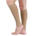 Lin Performance Medical Calf Compression Sleeve for Women and Men Lightweight Footless Socks for Nurses, Pregnant, Travel and Flight, Varicose Veins, Post Surgery Recovery, Edema, Size Medium, Beige/20-30mmhg 