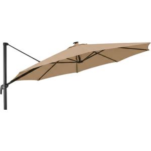 Garden Winds Heavy Duty Reinforced RipLock 500 Replacement Canopy Top Cover Compatible with Everhome 11' Offset Solar Umbrella Models 69745277, 69745276, 69745278, 69745279 - Beige