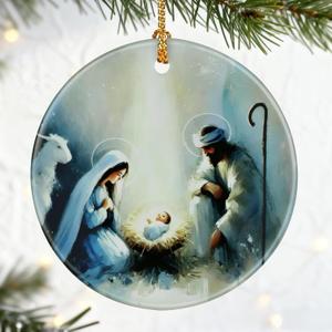 Christian Gifts: Nativity Scene Christmas Ornaments | Christian & Religious Holiday Decor (Christmas Tree Decorations), Holy Family Ornament, Religious Gift, Baptism Gift & Unique Faith Festival Gifts