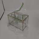 Okllen Glass Card Box with Slot, Large Gold Clear Card Box for Wedding Receptions, Decorative Storage Box with Lock for Baby Shower, Birthday Party, Bridal Shower