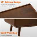 25x43" Walnut Finish Nightstand with Charging Station Mid Century Modern Night Stand with Leg Wood Bedside Table with Drawers Nightstand for Bedroom Dorm