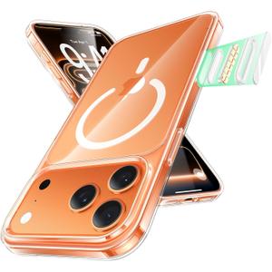 Maledan Magnetic for iPhone 17 Pro Case Clear, Camera Control - Slim Fit Anti-Yellowing Transparent Shockproof Military Protection Phone Case for iPhone 17 Pro Accessories with MagSafe, Crystal Clear