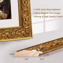 ArtXO A3 Picture Frame Wooden, Display Pictures A4 with Mat or A3 Without Mat, Wall Hanging Photo Frame, Vintage Poster Frame Gold