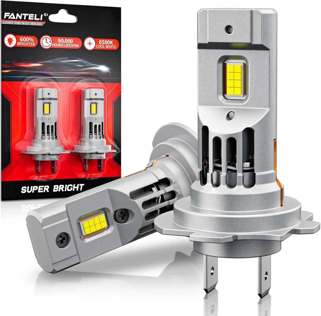 Light Bulbs, 90,000LM Super Brightness 1:1 Size No Adapter Needed Plug & Play, 6500k White with 16 CSP Chips, Canbus Ready Non-Polarity Off-Road Lights with Turbo Fan, IP68 Pack of 2
