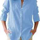 siliteelon Button Down Shirts for Women Oxford Shirt Cotton Dress Shirts Collared Long Sleeve Wrinkle Free Blouse Tops (Small)