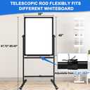 Max-officoo Double Sided Whiteboard & Cork Board on Wheels 30"x40" Adjustable Height & Angle Mobile Magnetic Dry Erase Board with Rolling Stand
