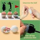 2026 New Golf Cake Decorations Double-row Golf Cart Cake Toppers Heading for The White Cake Topper for Golfers with Cart Flag White Ball for Theme Party Supplies