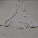 XXTAXN Women's Sexy Halter V Neck Sleeveless Backless Twist Front Ruched Going Out Mini Dress (White), XL