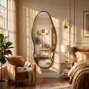 Irregular Full Length Mirror-Black Mirrors for Wall Home Decor 55"x 23"