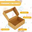 50Pcs 9x6x3 Inch Cookie Boxes with Window, Loaf Cake Boxes Brown Pastry Containers Bakery Boxes for Roll Cakes, Candies and Pastries, Desserts, Muffins, Donuts