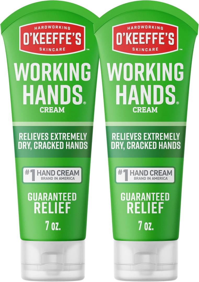 O'Keeffe's Working Hands Hand Cream for Extreme Dryness - 7 oz Tube (2 Pack) - Repairing Skincare for Cracked, Dry Hands