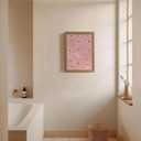 Framed Pink Swimming Pool Wall Art Summer Swimmer Canvas Print Decor, 24"L x 16"W