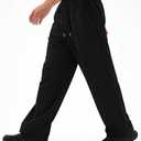 3 Pack Joggers for Men Quick Dry Loose Sport Running Trousers Wide Leg Elastic Waist Drawstring Pants (Black, XL)