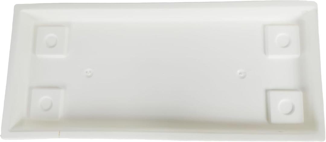 The HC Companies 23.5 Inch Venetian Rectangular Plant Saucer - Indoor Outdoor Plastic Plant Trays for Pots - 23.5"x7.5"x1.3" White
