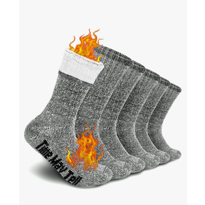 Time May Tell Mens Merino Wool Hiking Cushion Socks Thermal Warm Crew Winter Boot Socks Pack (2/4 Pair,6-13 Size)