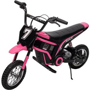 24V 350W Electric Dirt Bike for Kids  3-Speed Modes, 14.29MPH Max Speed, ASTM-Certified Safe Motorcycle with Shockproof Suspension, Best Gift for Boys & Girls (Pink 7)