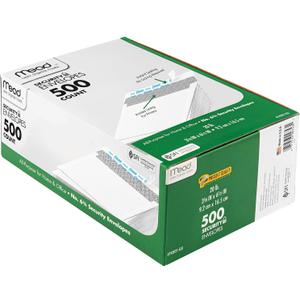 Mead Envelopes, Self Seal, Self Adhesive Closure, #6-3/4 Small Envelopes, Self Seal, Security Printed Lining for Privacy, 500 Per Box (742021)