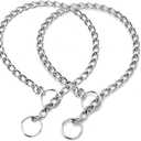 Chain Choke Collar for Dogs, Metal Slip Link Training Heavy Duty Dog Choker Collar Puppy Collars for Small Medium Large Big XL Breed Dogs, 2xSilver L (L(Neck Max 20inch)D3.5mm)