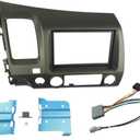 Double Din Radio Stereo Dash Install Mount Trim Kit for Honda Civic 2006-2011 with Wiring Harness Antenna Adapter