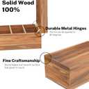 Neando 3x5 Index Card Organizer Box with Lid Acacia Wood Note Card Holder with 200 Cards & 20 Dividers, Holds 600 Cards, 4 Compartments, Magnetic Closure Desktop Storage for Study, Office, Recipes