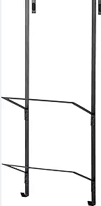 Yamazaki Home Tower Over-The-Door Yoga Mat Storage Hanger - 3-Tier Organizer for Foam Rollers, Backpacks, Hats, Bags - Extra Closet Space Saver - Steel