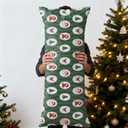 Mancheng-zi Retro Green Christmas 20x54 Body Pillow Cover Pillowcase with Zipper, Preppy Girly Christmas Decor, Vintage Xmas Tree Santa Claus Holiday Decorative Long Hug Pillow Cases for Bed Couch