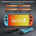 Switch 2 Accessory Bundle, 9-in-1 Protection Kit: Travel Carrying Case, Dockable Hard Shell, Silicone Grip Cover, 2 Tempered Glass Screen Protectors, 4 Thumb Grips for Switch 2 All-in-One Complete Set