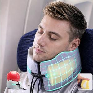 Travel Neck Pillow for Airplane: Neck Brace-Like Support 360 Chin Lock for Men in Middle Seat Sleep - Zero Head Slumping into Strangers - 8-Hour Upright Sleeping Without Neck Pain