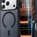 SPIDERCASE Magnetic for iPhone 17 Pro Max Case, with 2PCS Tempered Glass Screen Protector Translucent Matte Case Anti-Scratch Anti-Fingeprint Slim Phone Case for iPhone 17 Pro Max 6.9''，Black