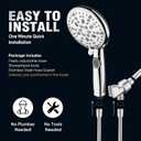 Cobbe 9-Function Shower Head with Built-in Power Spray, 1.8 GPM Water Saving ON/OFF Toggle Switch, High Pressure Handheld Showerhead with 1-Click Pause Button, Brass Bracket & 6ft Hose, Chrome