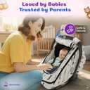 Car Seat Cover for Babies with 100% Cotton Muslin Material | Breathable Carseat Cover for Boys and Girls | Infant Car Seat Canopy for Boys and Girls (Flamingo)