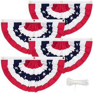 Coneatness 4th of July Decorations Huge Bunting Flags 3 x 6 Ft with Grommets, Large American Pleated Fan Banner, Fourth of July Flag USA Patriotic Red White and Blue Decor for Memorial Day Veterans (3x6 Ft-4 Pcs) Coneatness 4th of July Decorations Huge Bunting Flags 3 x 6 Ft with Grommets, Large American Pleated Fan Banner, Fourth of July Flag USA Patriotic Red White and Blue Decor for Memorial Day Veterans (3x6 Ft-4 Pcs)