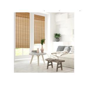 THY COLLECTIBLES Cordless Bamboo Roman Window Blind Sun Shade, Light Filtering Roman Shades with 8" Valance