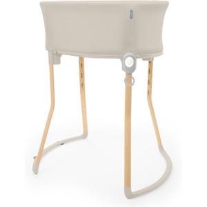 Ingenuity Right Height Adjustable Bassinet – C‑Section Friendly 4-Position Height, Breathable Mesh Sides, Soothing Sounds & Lights