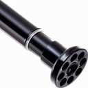 Black Shower Curtain Rod 28"-64.5", Never Rust Anti-Slip Adjustable Tension Curtain Rods No Drilling, Heavy Duty Spring Enlarged Diameter 1" Tension Rod for Bathroom/Closet/Room Divider