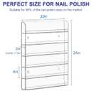 FEMELI 20 * 24 Inch Nail Polish Wall Racks 1 Pack, Hold Up to 120 Bottles,Clear Acrylic Nail Polish Shelf Organizer Wall Mounted 6 Rows (1)