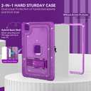 ZoneFoker Case for iPad Pro 11 Inch Case M5/M4(2025/2024) with Pencil Holder, Slim Hard Translucent Protective Cover for M5/M4 iPad Pro 11" with Kickstand, Purple Glitter