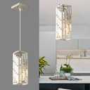 Brushed Nickel Pendant Lighting Modern Pendant Light, Mini Crystal Chandeliers,Adjustable Pendant Light Fixture for Kitchen Island Dinning Room Bedroom (1 Pack)