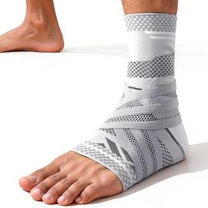 SOLOEVER Ankle Brace for Men & Women [X-Shaped Compression & Breathable Mesh] Adjustable Ankle Compression Sleeve With 2 Gel Pads,Ankle wrap for Plantar Fasciitis Relief, Achilles Tendonitis, Swelling, Pain Relief & Injury Recover, 2PCS