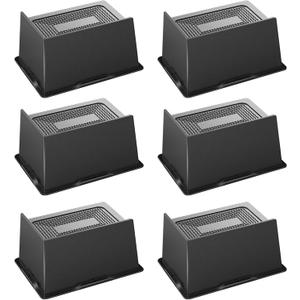Bed Risers 4 Inch Heavy Duty, Oversized Furnitures Risers 4 inch Support 6000 lbs, Bed Table Rising Blocks, Fits for Couch, Sofa, Chair, Furniture Lifts 6 PackBlack 4'' 6 Pack