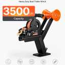 VEVOR Boat Trailer Winch Stand with Roller, 3500 lbs, 20ft Orange Polyester Strap, Boat Winch Mount, for 2-3 Inches W x 3-4 Inches H Trailer Tongue, Fit for Jet Ski, Sailboat, Speedboat