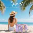 Bagstellar Iridescent Beach Tote Bags for Women, Large Zipper Beach Pool Swim Bag with Makeup Bag & Waterproof Phone Pouch | Waterproof Sandproof, Adjustable Strap, Packable, Foldable, Travel Tote Bags, Vacation Essentials, Gift for Women