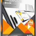 Performore 24-Pocket Presentation Book Folder | 8.5" x 11" Plastic Display Binder with Spill-Proof Clear Sleeves | Archival Acid-Free Portfolio for Certificates, Reports, and Documents (Black)