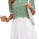 Acelitt Women Casual Summer Short Sleeve Crewneck Striped Dresses Loose Tshirt Dress,S-2XL (S)