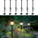 EDISHINE Low Voltage Landscape Lights, 12V 3W 120LM 3000K Seed Glass Outdoor Landscape Path Lights with Connectors, ORB Waterproof Electric LED Pathway Light Wired for Walkway Garden Yard, 6 Pack