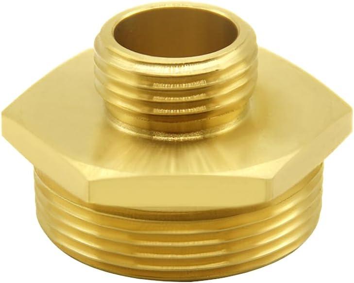 Hooshing Garden Hose Adapter 3/4" GHT to 1-1/2" NPT Male to Male Brass Water Hose Connector