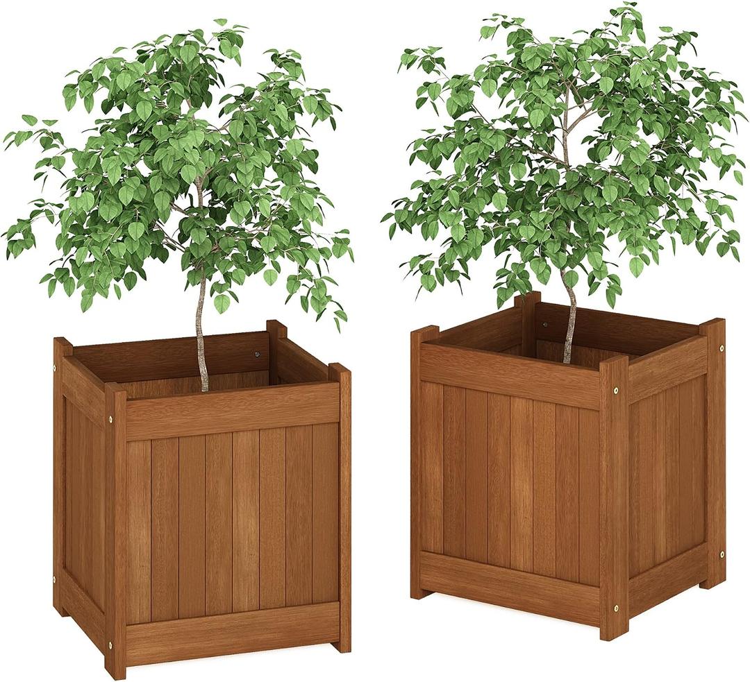 Furinno 2-FG16450 Tioman Hardwood Flower Box, Two-Pack, Natural