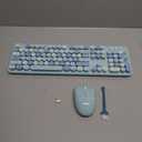 KNOWSQT Wireless Keyboard and Mouse Combo, Blue Colorful 2.4G Typewriter Full-Size Cute Keyboards - USB Receiver Plug and Play, for Computer, PC, Laptop, Desktop, Windows